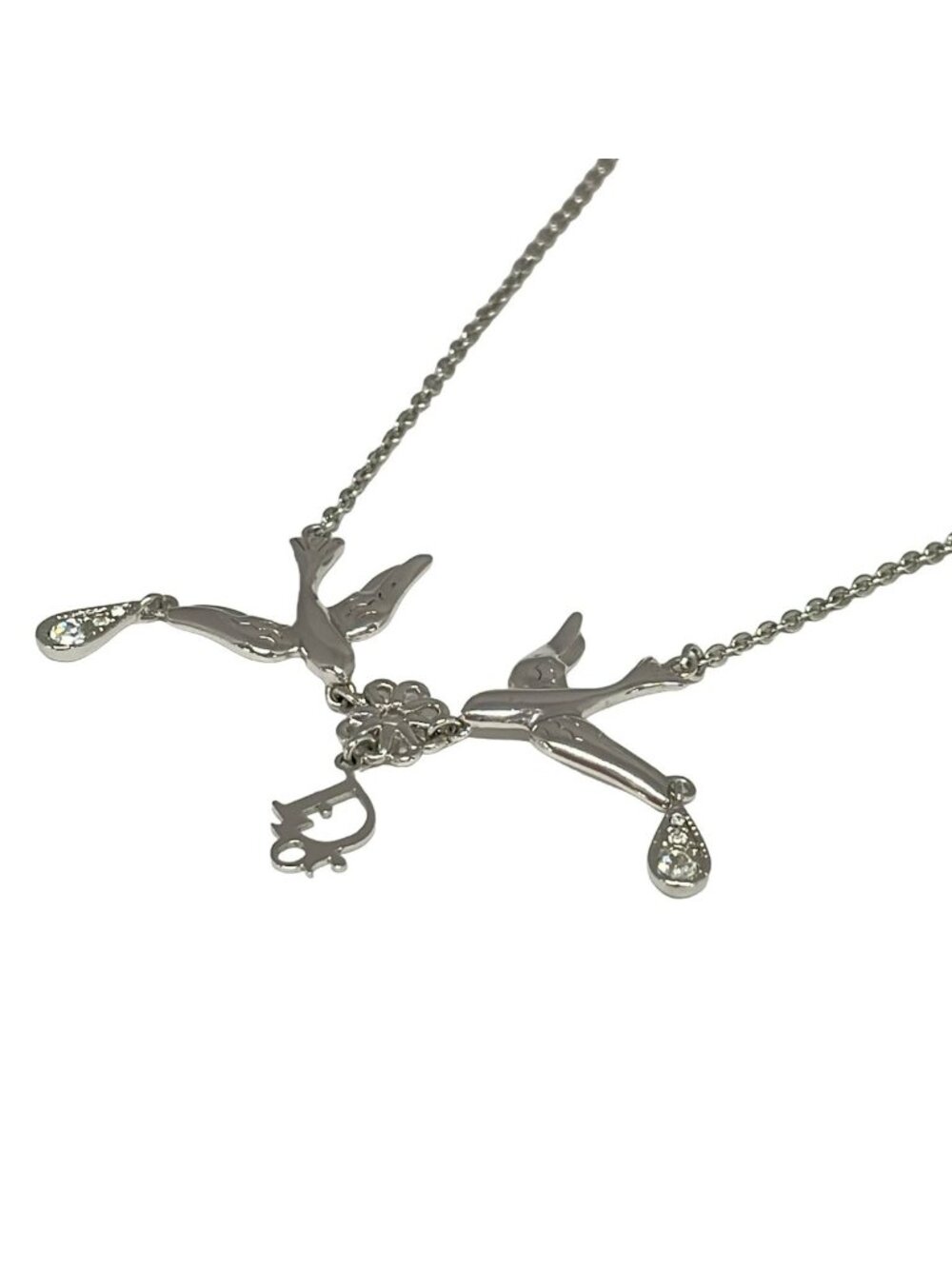 Dior Necklace Silver Bird